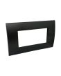 Placca 4 Posti Nera Compatibile Living Light - Tot Electric