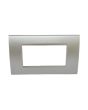 Placca 4 Posti Silver Compatibile Living Light - Tot Electric