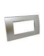 Placca 4 Posti Silver Compatibile Living Light - Tot Electric