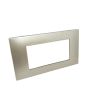 Placca 4 Posti Grigio Chiaro Compatibile Vimar Plana - Tot Electric