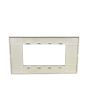 Placca 4 Posti Grigio Chiaro Compatibile Vimar Plana - Tot Electric