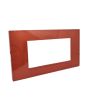 Placca 4 Posti Rosso Corallo Compatibile Vimar Plana - Tot Electric