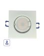 2x Portafaretto GU10/MR16 Quadrato Fisso 8.2x8.2cm - Bianco