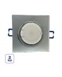 2x Portafaretto GU10/MR16 Quadrato Fisso 8.2x8.2cm - Cromo Lucido