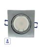 2x Portafaretto GU10/MR16 Quadrato Orientabile 8.2x8.2cm Cromo Lucido