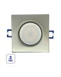 2x Portafaretto GU10/MR16 Quadrato Fisso 8.2x8.2cm - Nickel Satinato