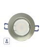 2x Portafaretto GU10/MR16 Tondo Fisso Ø80mm Esterno - Nickel Satinato