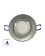 2x Portafaretto GU10/MR16 Rotondo Orientabile Ø85mm - Nickel Satinato