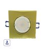 2x Portafaretto GU10/MR16 Quadrato Fisso 8.2x8.2cm - Oro Lucido