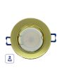 2x Portafaretto GU10/MR16 Rotondo Fisso Ø80mm Esterno - Oro Lucido
