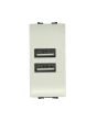 Presa USB Doppia 2A TOT-821-B Compatibile Living Light Bianco