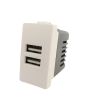 Presa Doppia USB 2A 5V Compatibile Matix Bianca M521-B - TOT Electric