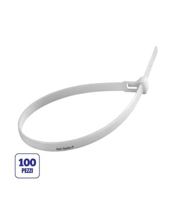 Fascette per Cavi 2,5x200mm 100 Pezzi Bianche Nylon66 - V-Tac