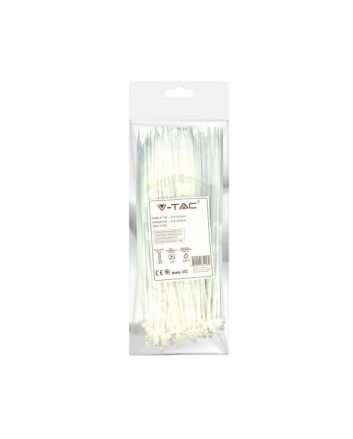 Fascette per Cavi 2,5x200mm 100 Pezzi Bianche Nylon66 - V-Tac