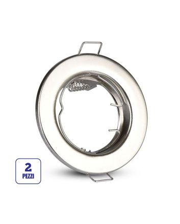 Portafaretto Incasso GU10/MR16 Ø80mm Nichel Satinato Prezzo al Pezzo