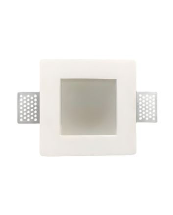 Portafaretto In Gesso Quadrato GU10 con Vetro 12x12x6 cm