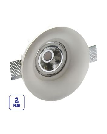 Portafaretto In Gesso Tondo G53 Ø 22 cm Da Incasso