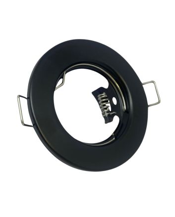 Portafaretto GU10 MR16 Rotondo Fisso Nero Opaco Ø80mm Mondo LED