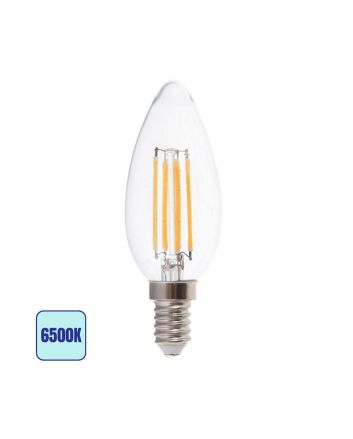 Lampadina LED E14 4W Luce Fredda 6500K 400lm Candela Filamento - V-TAC