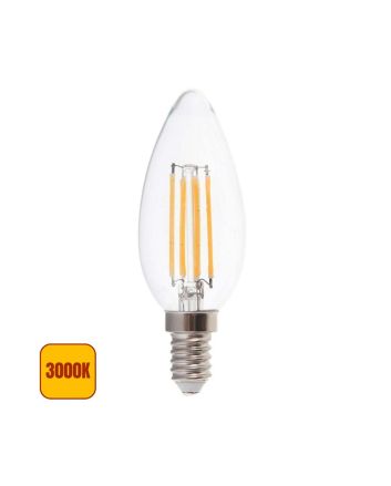 Lampadina LED E14 4W Candela Filamento 400lm 3000K Trasparente - V-Tac