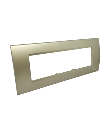 Placca 7 Posti Champagne Compatibile Living Light - Tot Electric