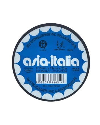 Nastro Isolante Autoestinguente Nero PVC 0,15x19mm 25m - Asia Italia