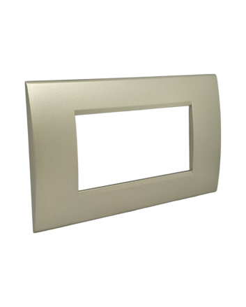 Placca 4 Posti Champagne Compatibile Living Light - Tot Electric