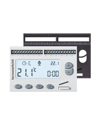 Cronotermostato Digitale da Incasso IP40 LCD Bianco/Nero - Tecnoswitch