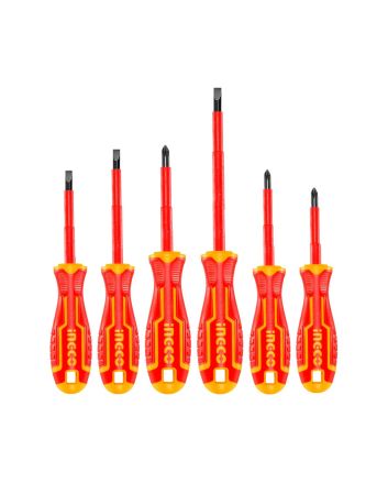 Set 6 Cacciaviti Isolati Magnetici CR-V con Manico Antiscivolo - INGCO