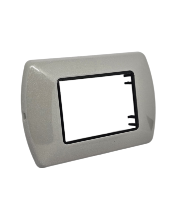 Placca Metallo 3 Posti Grigia Compatibile Living International