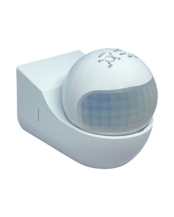 Sensore di Movimento PIR da Parete IP44 Regolabile Bianco - Kanlux