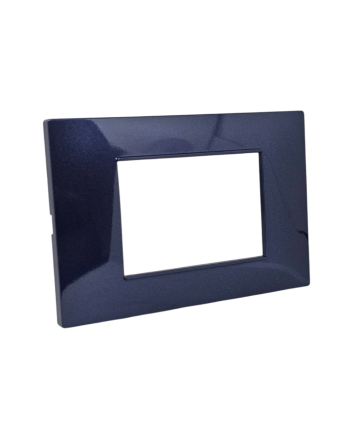 Placca 3 Posti Blu Navy Compatibile Vimar Plana - Tot Electric