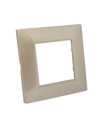 Placca 2 Posti Champagne Compatibile Vimar Plana - Tot Electric