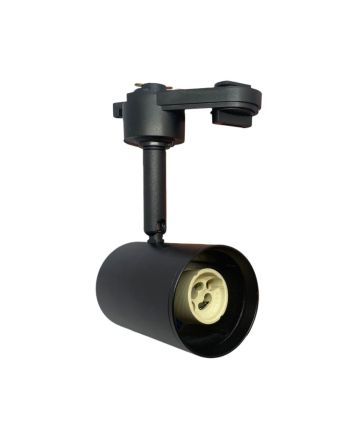 Portafaretto LED GU10 Ø53mm Nero per Binario Monofase