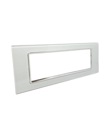 Placca Vetro 7 Posti Bianca TOT-8007-BL-1 Compatibile Supporto Living