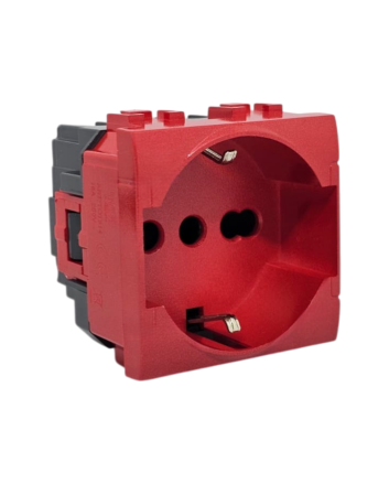 Presa Schuko 16A 250V Rossa TOT-814-R Compatibile Serie Living