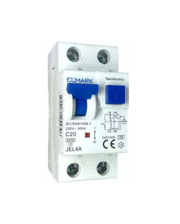 Magnetotermico Differenziale 2 Moduli 20A 30mA 6kA Curva C - Elmark