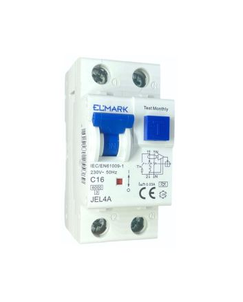 Magnetotermico Differenziale 2 Moduli 16A 30mA 6kA Curva C - Elmark