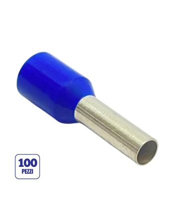 Puntalini Blu Isolati 2,5mm² Tubo 8mm Guida DIN Prezzo al pezzo