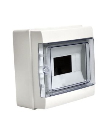 Centralino Da Parete Stagno 8 Moduli Grigio IP65 Portello Azzurrato