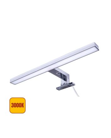 Applique LED Specchio 60cm 12W Grigio Lucido IP44 - 3000K Calda