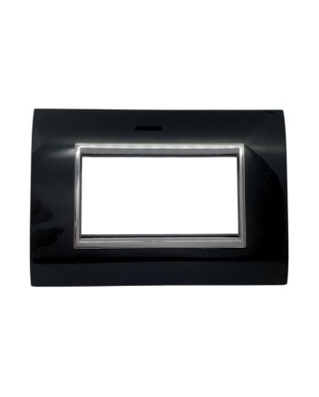 Placca 4 Posti Nera e Cromata Prestige ElettroCanali - Made in Italy