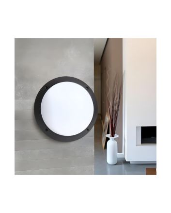 Plafoniera da Esterno Lucia Nera E27 IP66 Ø30cm - Fumagalli