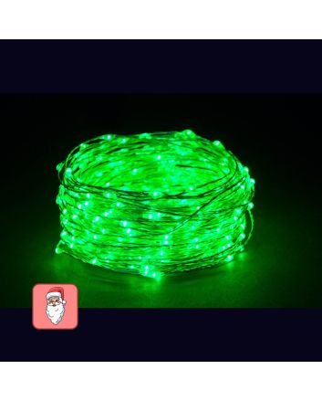 Catena 100 microLED verde a batteria IP44