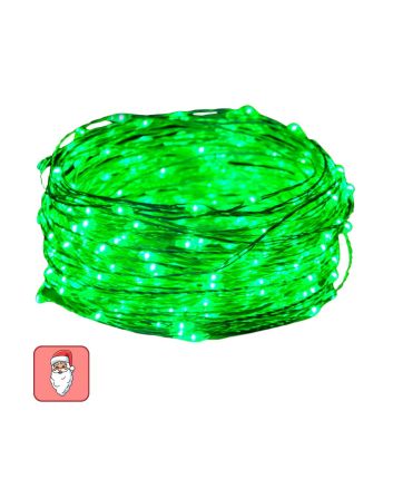 Catena 180 MicroLED verde filo argentato