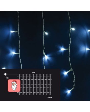 Tenda 192 LED 3x1 Metri Bianco Freddo IP44 Prolungabile - Nataluna