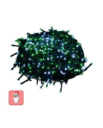 Catena 100 LED Dual Color 5m Bianco Freddo/Verde IP44 - Nataluna