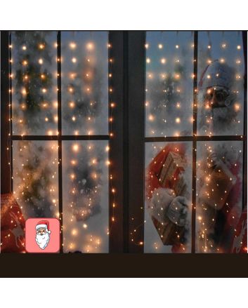 Set 2 tende led nataluna 144 led bianco caldo