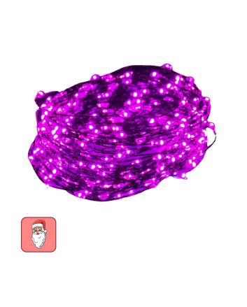 Catena LED fuxia 480 MicroLED cavo verde