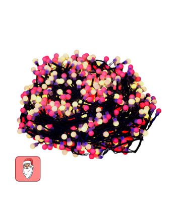 Catena 100 LED Ball Dual Color 5m Bianco Caldo/Rosso IP44 - Nataluna
